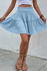 Smocked Waist Frill Trim Skirt