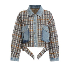 Vintage Modern Woolen Patchwork Denim Wash