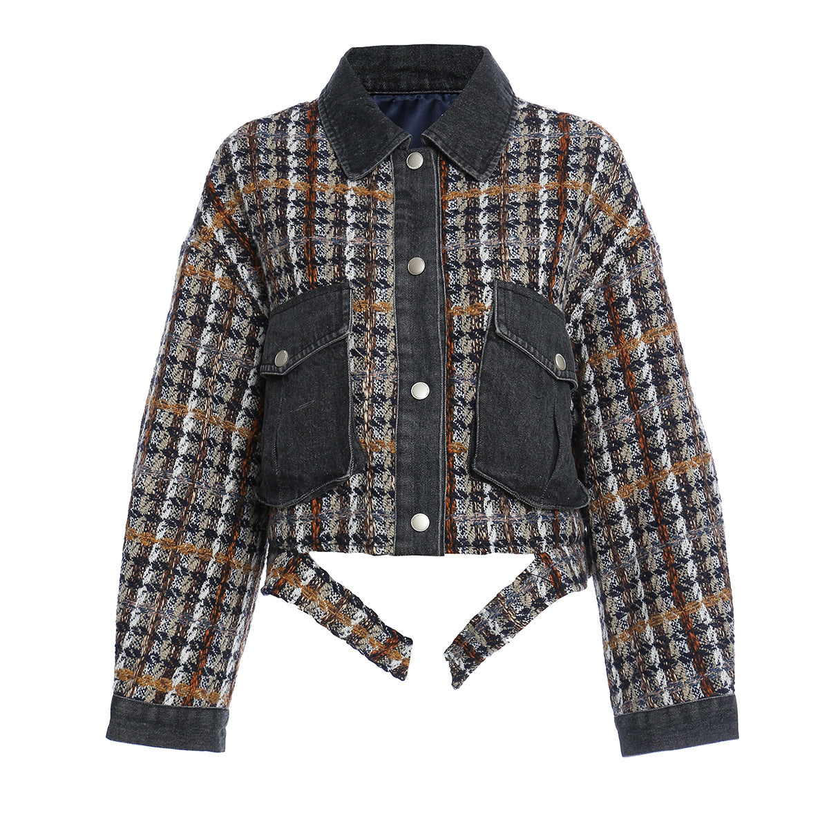 Vintage Modern Woolen Patchwork Denim Wash