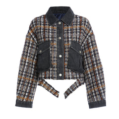 Vintage Modern Woolen Patchwork Denim Wash