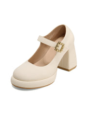 Retro Mary Jane Round Toe High Heel Shoes
