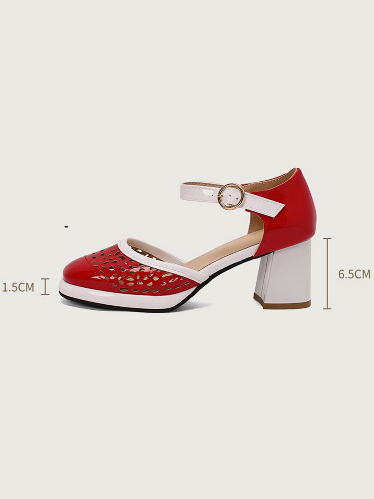 Retro Hohle klobige High Heels Schuhe