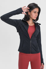 Veste de sport zippée avec cordon de serrage et poches