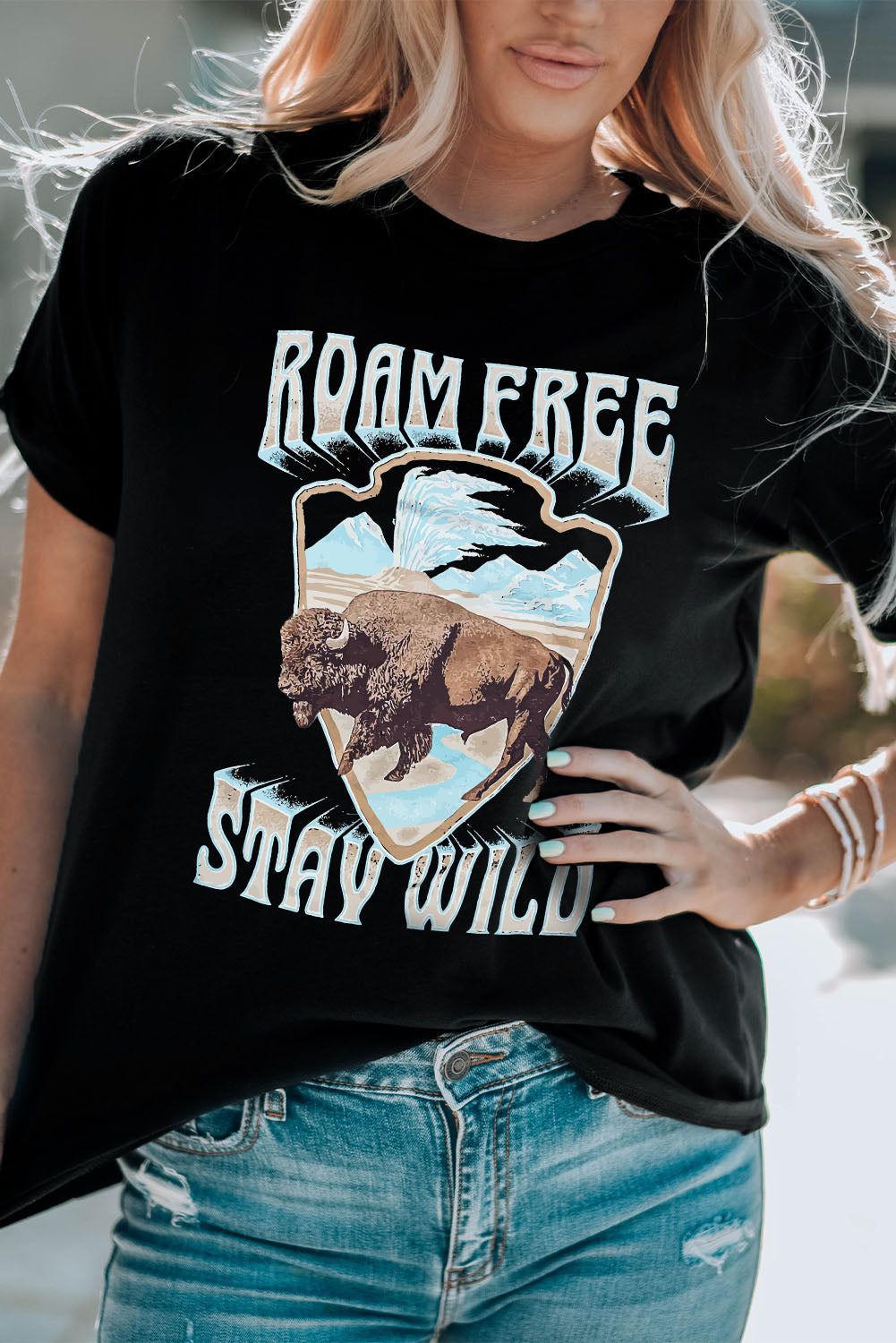 T-shirt graphique ROAM FREE STAY WILD