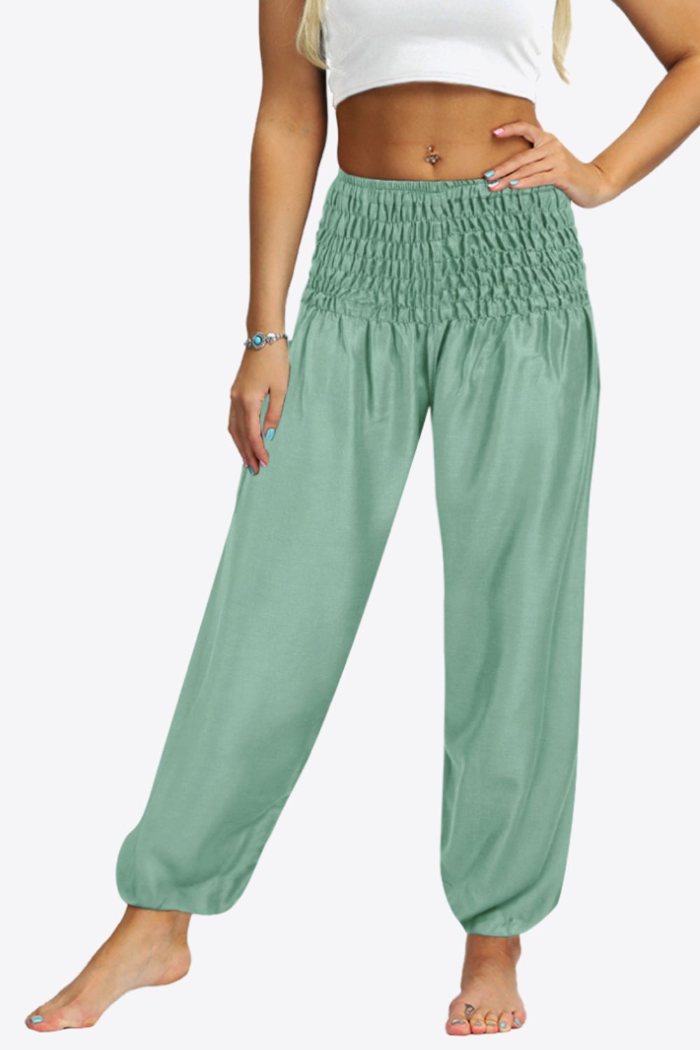 Gesmokte Jogginghose mit Taschen