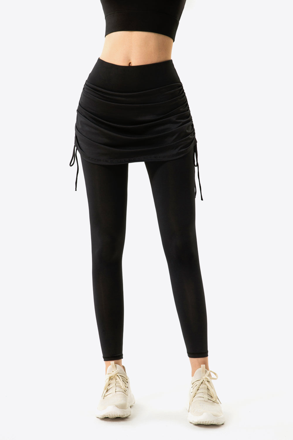 Yoga-Leggings mit Kordelzug und Raffung
