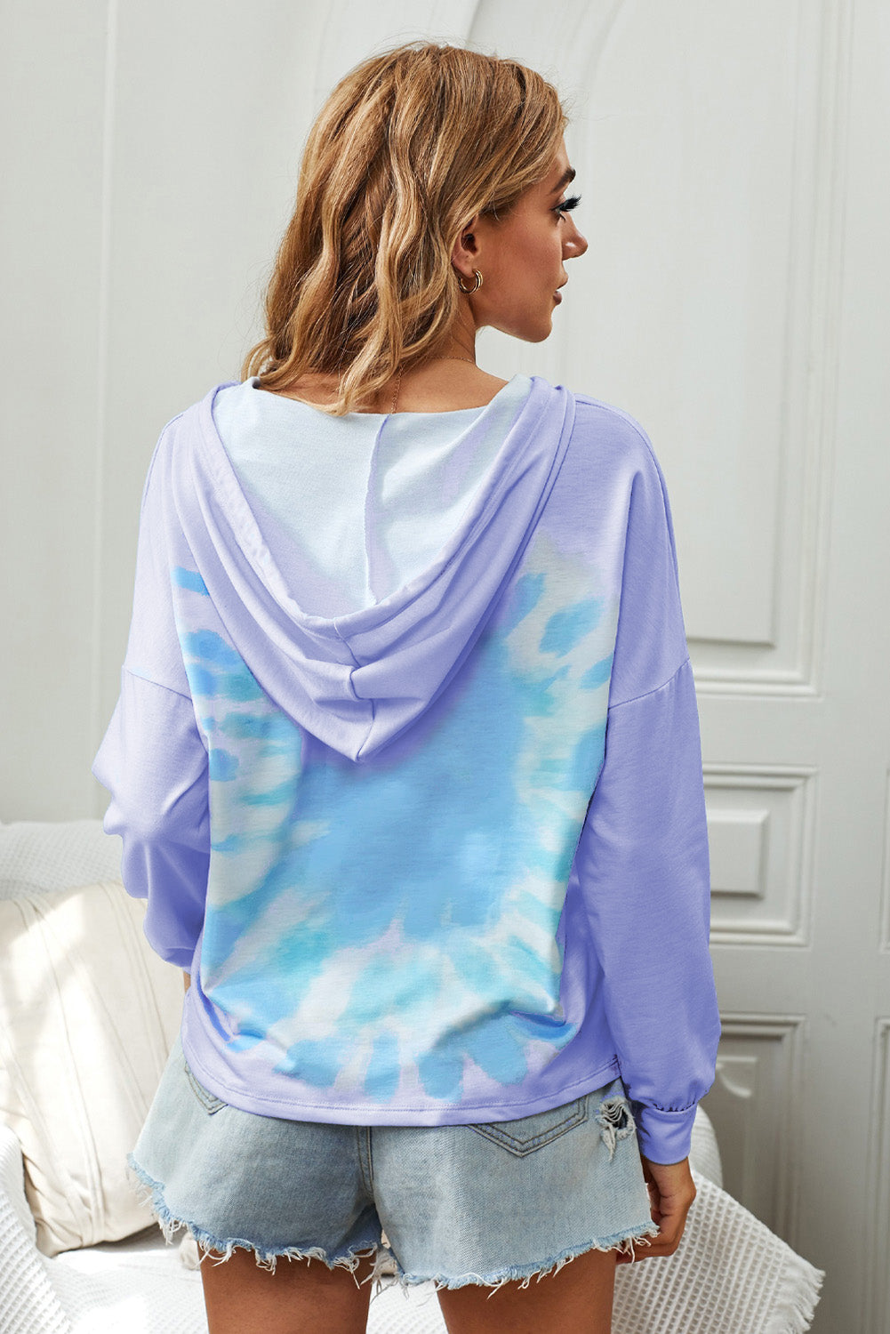 Tie-Dye Dropped Shoulder Hoodie