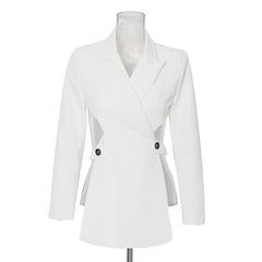 Personalisierter Criss Cross Vorne Lang Hinten Kurze Taille Aushöhlen Ausschnitt Kleiner Blazer