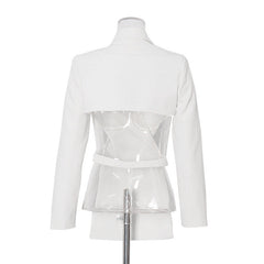 Personalisierter Criss Cross Vorne Lang Hinten Kurze Taille Aushöhlen Ausschnitt Kleiner Blazer
