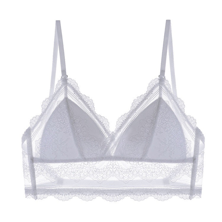 bralette French U-Shaped Beauty Back Underwear Wireless Thin Bra Invisible Backless Lace Triangle Cup Bra