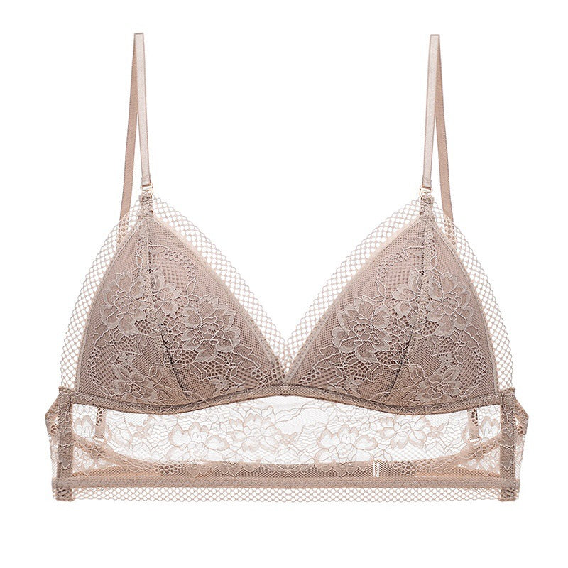bralette French U-Shaped Beauty Back Underwear Wireless Thin Bra Invisible Backless Lace Triangle Cup Bra