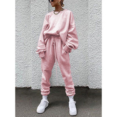 Solid Color Long-sleeved Trousers Loose Casual Suit