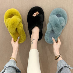 Women's Cross Fluffy Outside Wear Warm