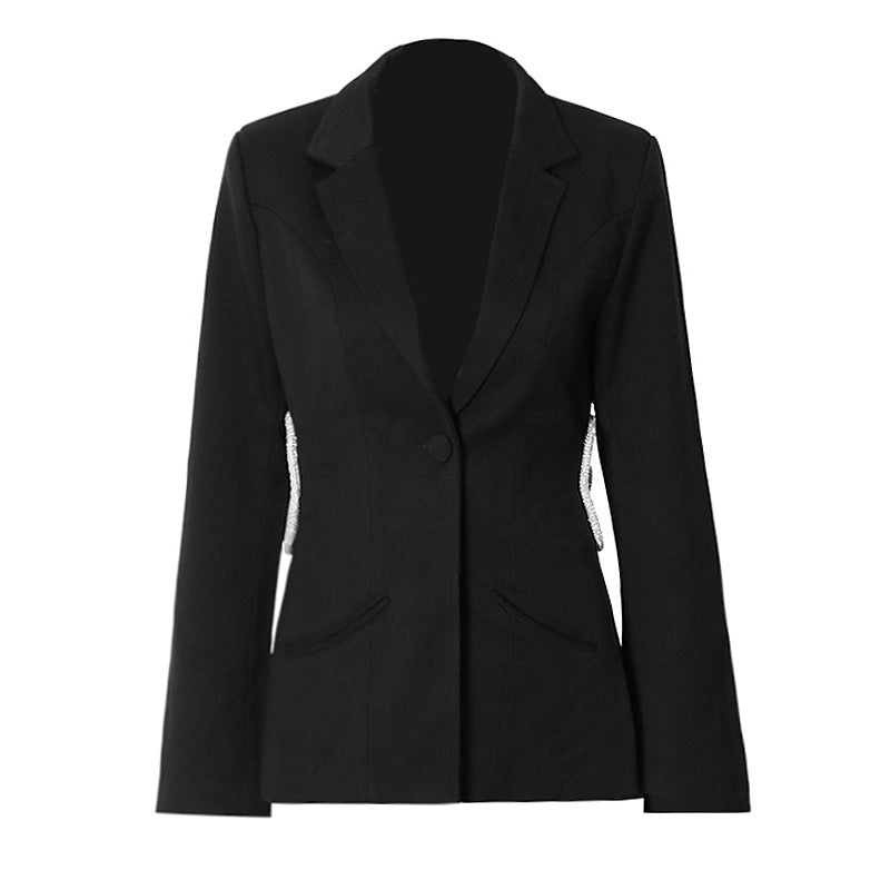 Small Waist Tight Slimming Blazer Hollowed-out Cropped Outfit Slim Fit Coat