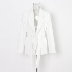 White Suit Trendy Office Wide-leg Pants Two-piece Set