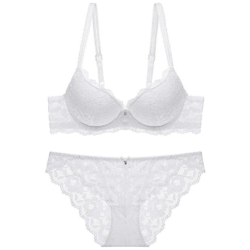 Spitzenunterwäsche Push-up Komfort Push-up-BH-Set Extra dick Kleine Brust Größerer BH