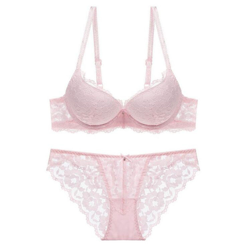 Spitzenunterwäsche Push-up Komfort Push-up-BH-Set Extra dick Kleine Brust Größerer BH