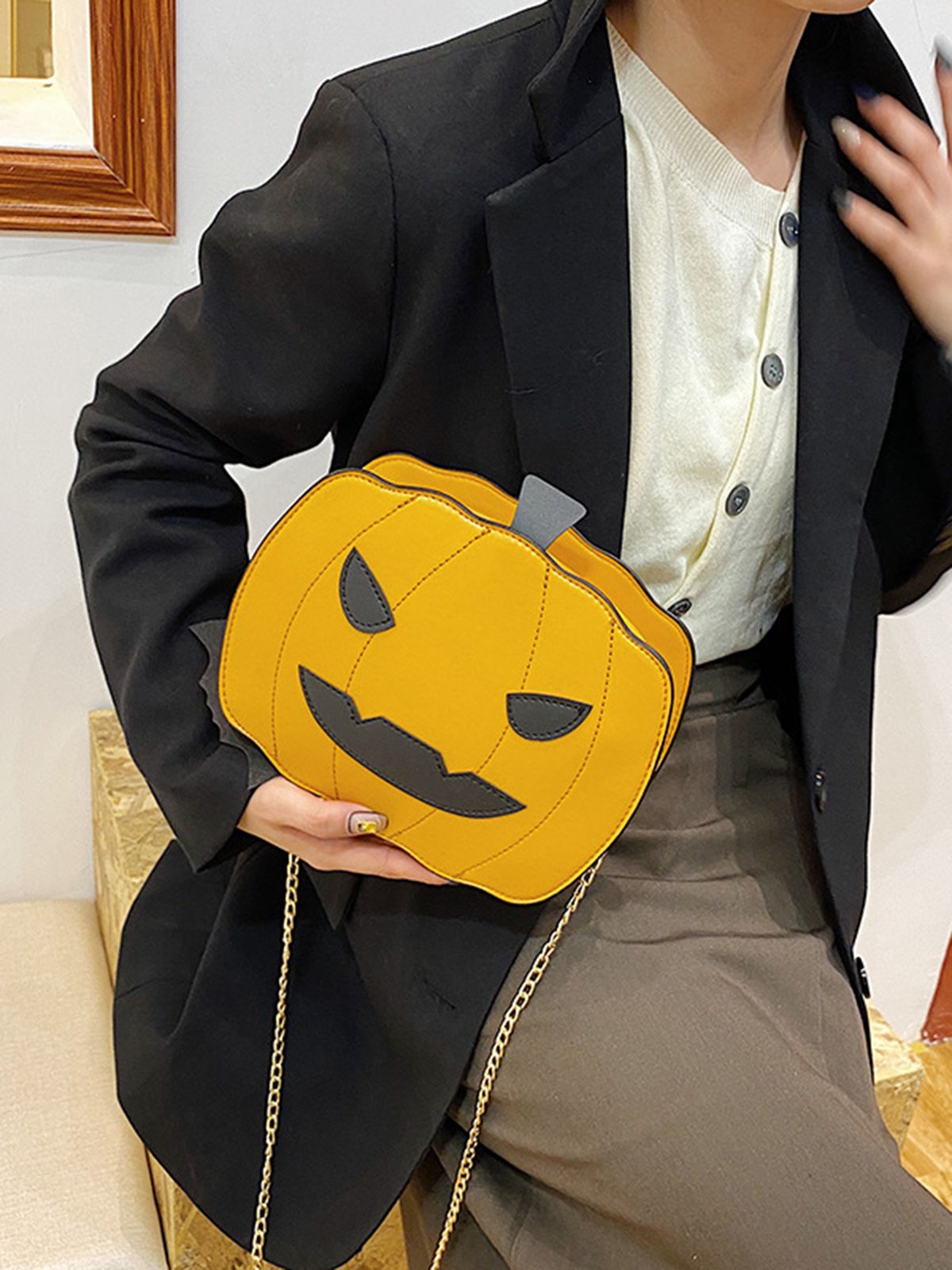 Retro Halloween Kürbis Umhängetasche