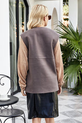 Solid Color Tweed Vests Korean Loose Casual Button Top Outerwear