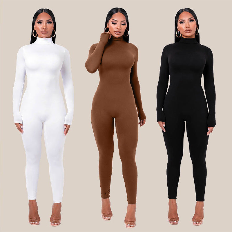 Solid Color Tight Sports Fitness Female Jumpsuit