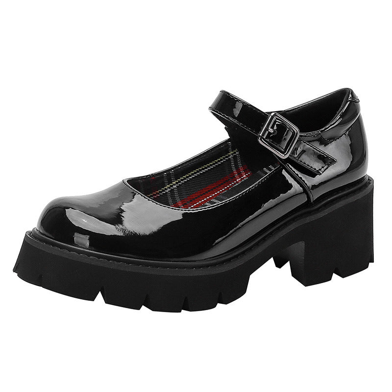 Mary Janes à plateforme authentiques pour femmes, style Preppy, petite