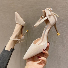 Women's High Autumn Graceful Bow Hollowed