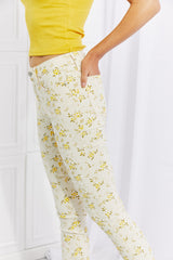 Jean skinny Judy Blue taille réelle à motif floral Golden Meadow