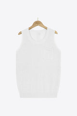 Strick-Tanktop mit geknöpfter Tasche