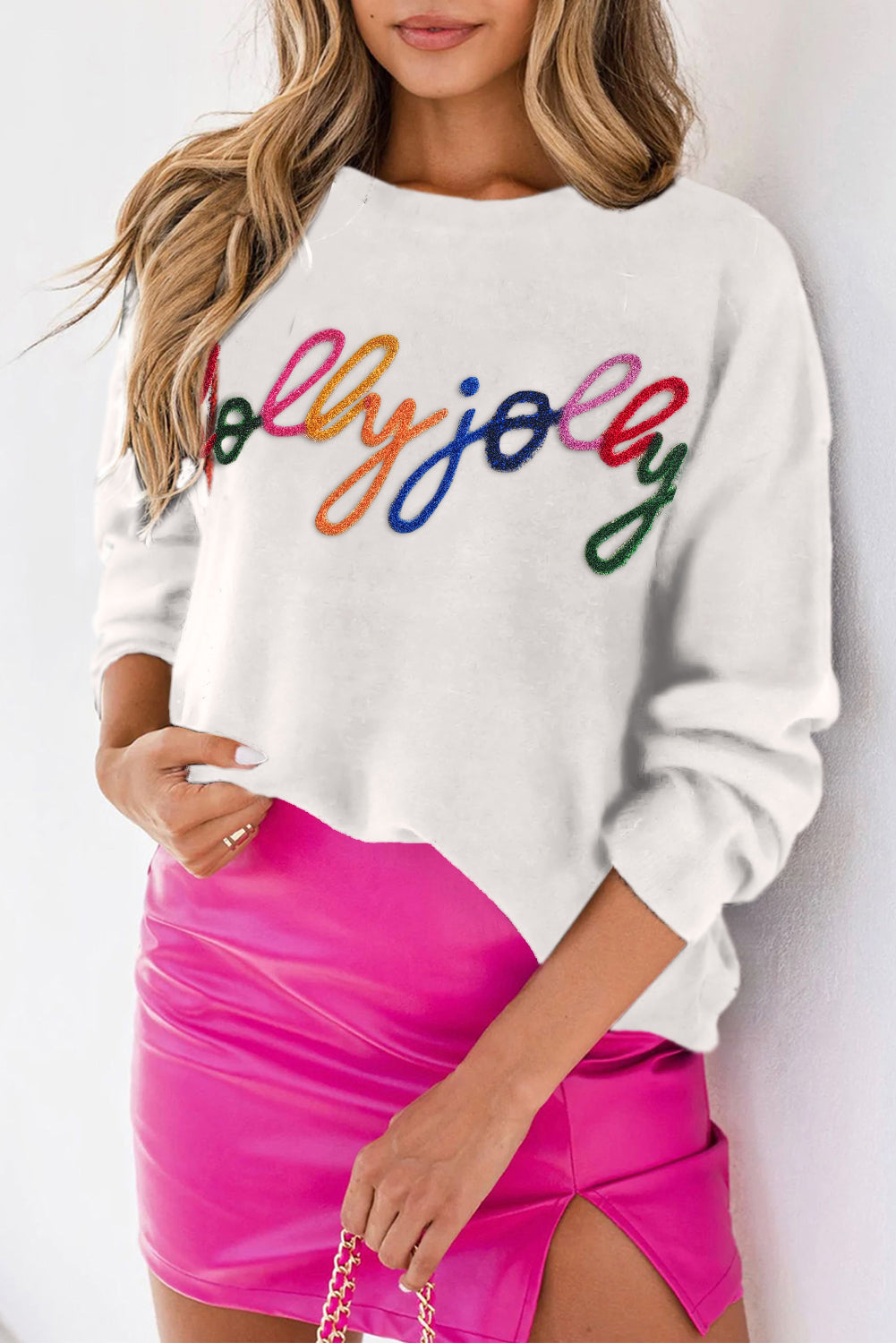 Schwarzer Holly Jolly Freizeitpullover mit Rundhalsausschnitt