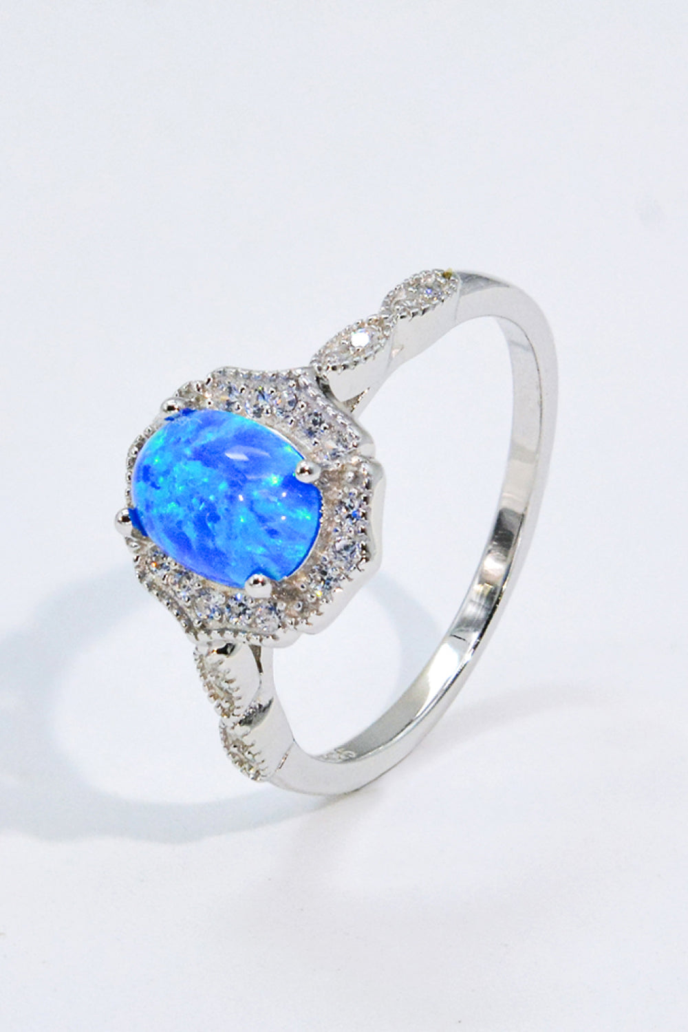 Opal Zirkon 925 Sterling Silber Ring