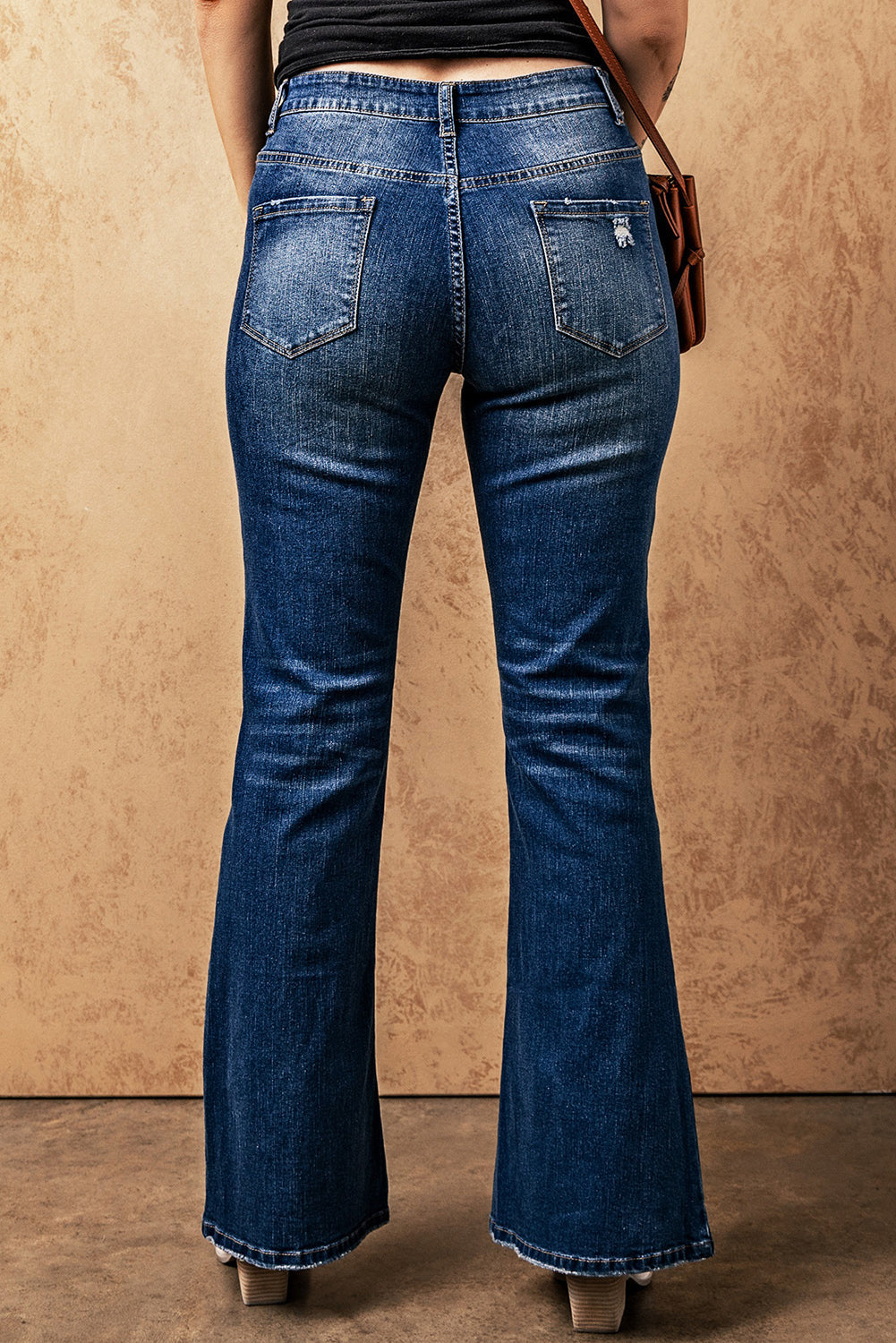 Jean évasé taille haute avec poches