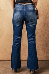 Jean évasé taille haute avec poches
