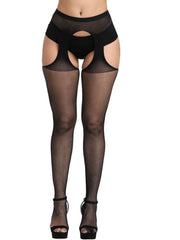Black Lace Hollow Stockings