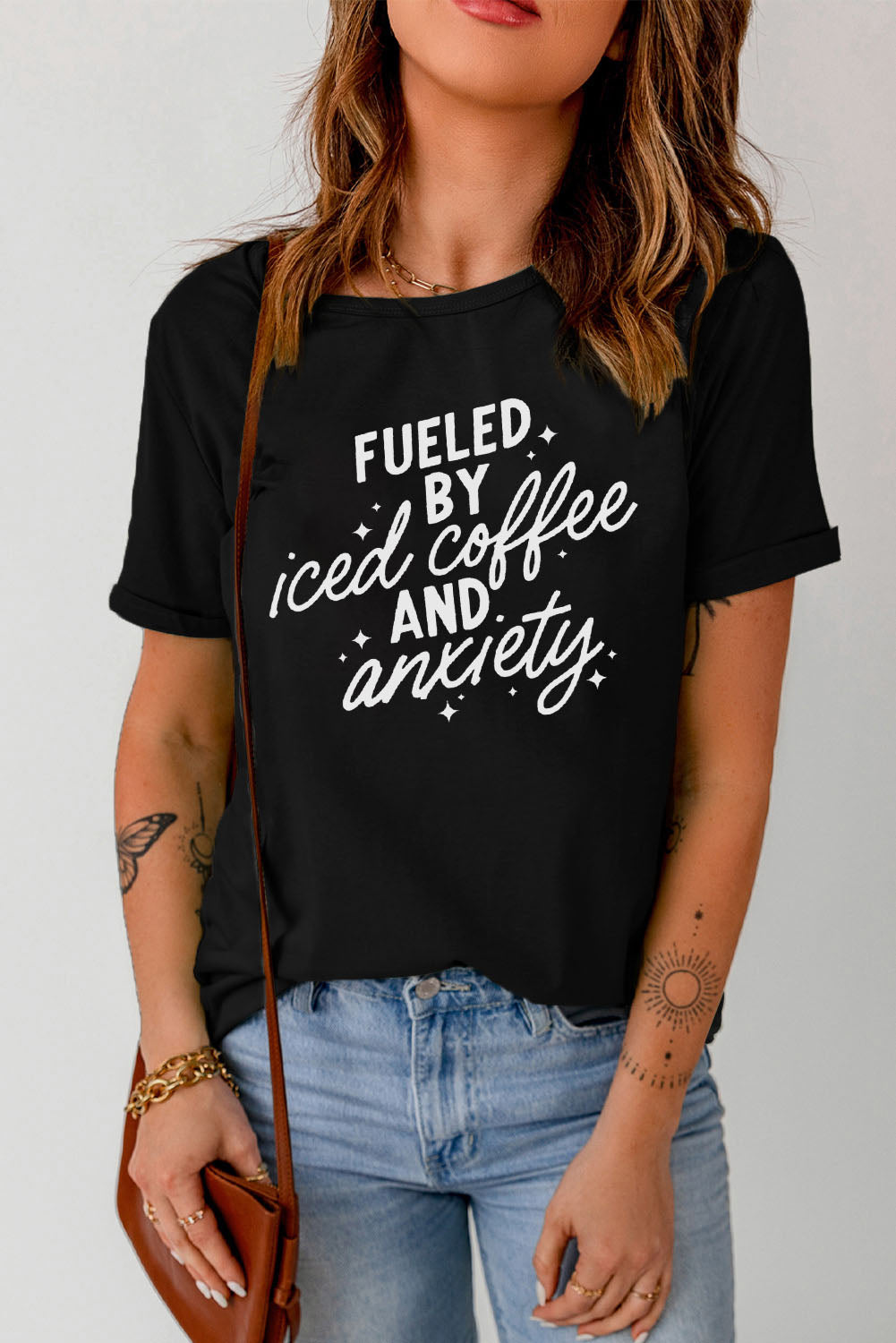 FUELED BY ICED COFFEE ANXIETY Graphic Tee