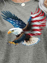 T-shirt graphique avec aigle et drapeau américain