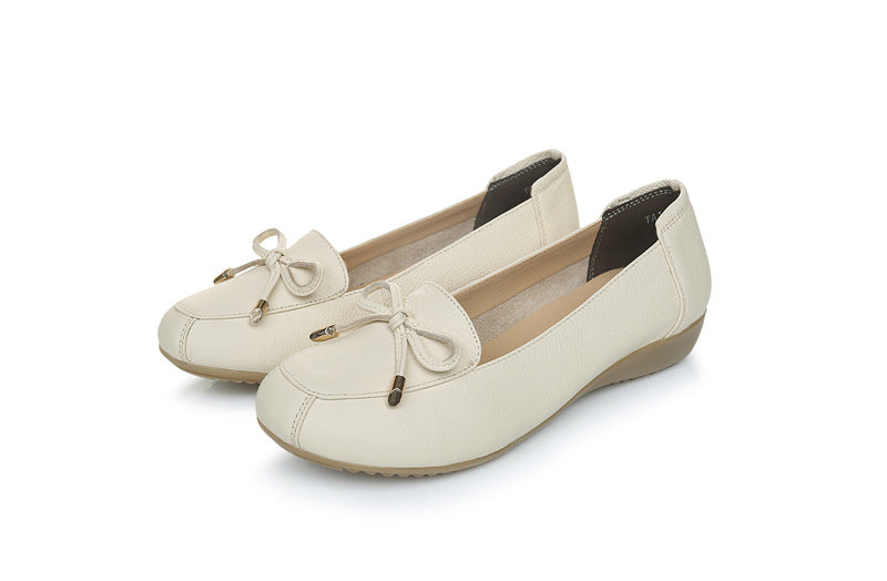 Graceful Charming Cowhide Flat Bottom Comfort
