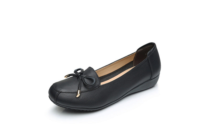 Graceful Charming Cowhide Flat Bottom Comfort