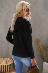Kapuzenpullover im Used-Look mit Reißverschluss und Kordelzug