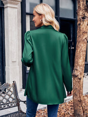 Strickjacke mit offener Vorderseite und Puffärmeln