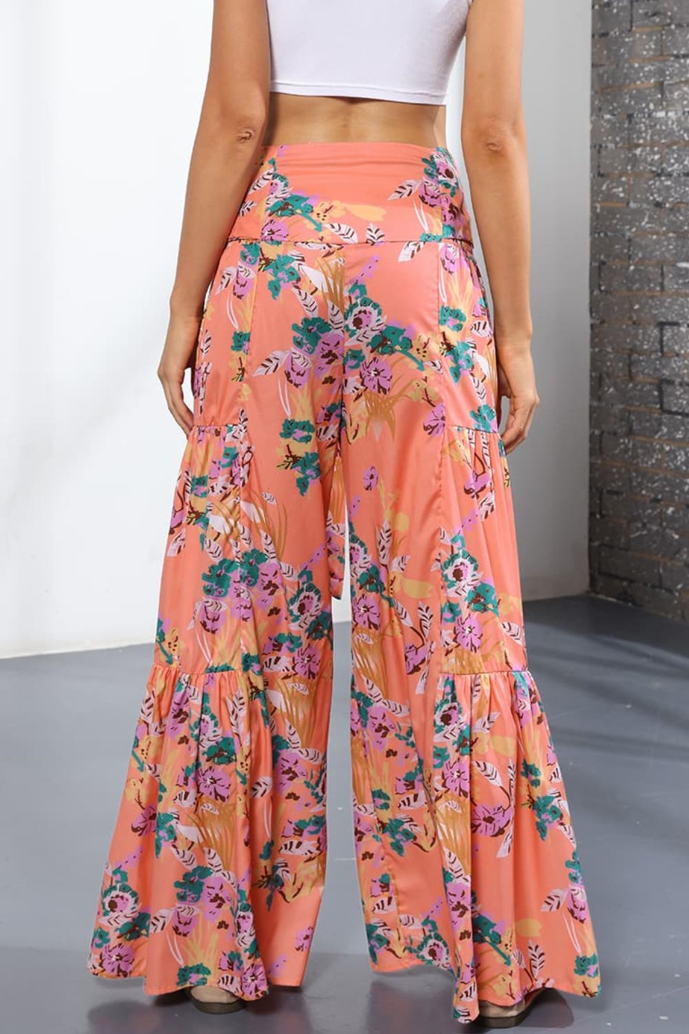 Culotte taille haute nouée imprimée