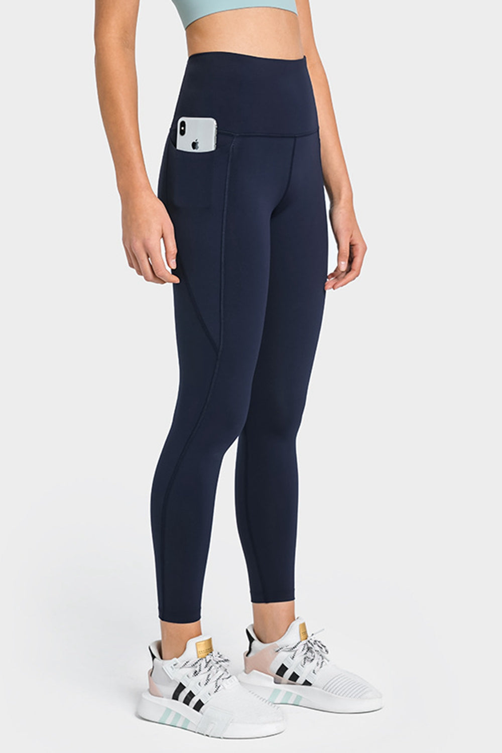 Knöchellange Yoga-Leggings mit hoher Taille und Taschen