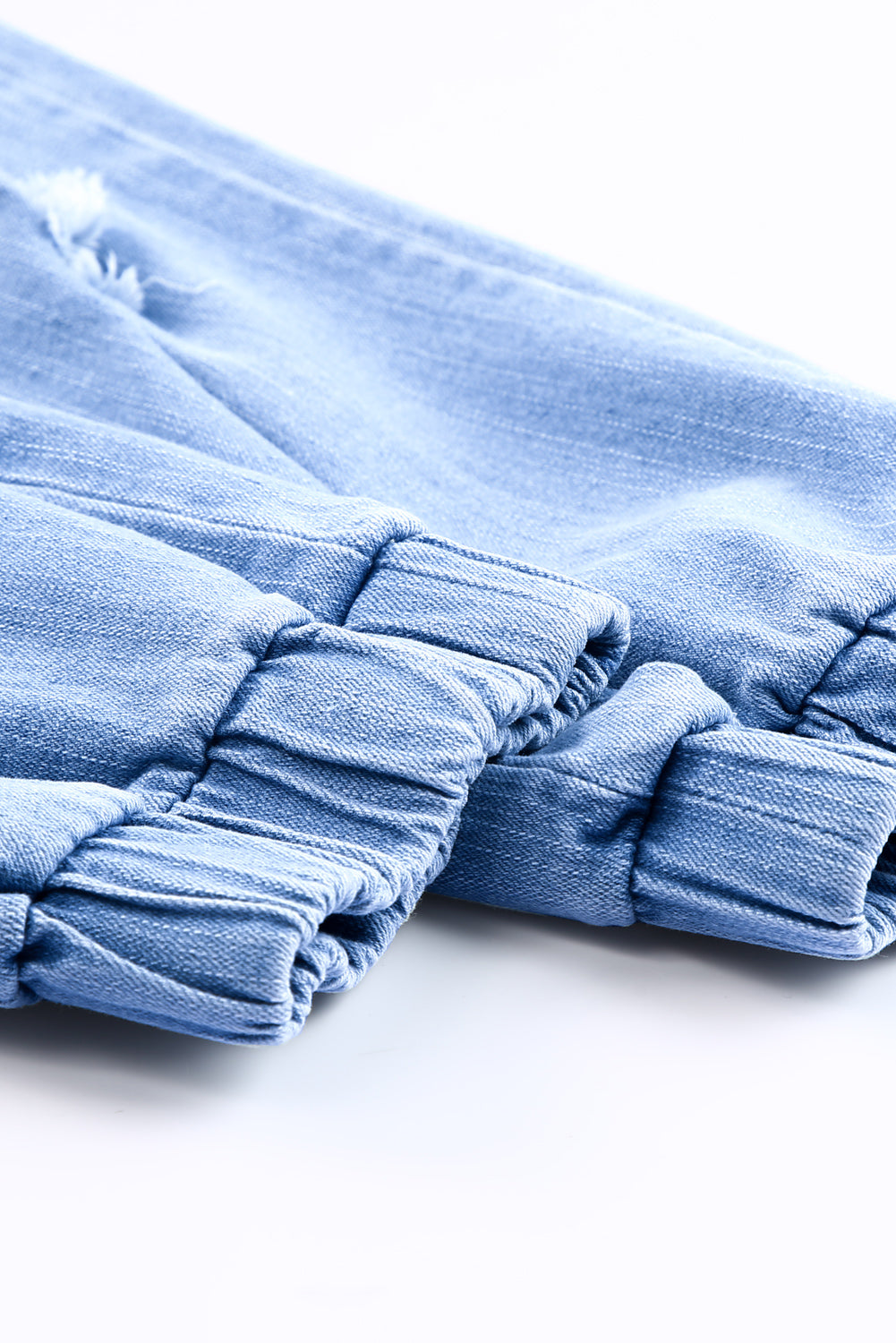Jogginghose aus Denim im Used-Look mit Taschen