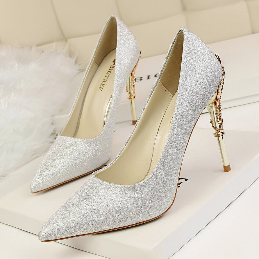 Koreanische Stiletto-Absätze aus Metall für Damen