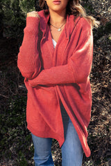 Dolman Sleeve Hooded Cardigan