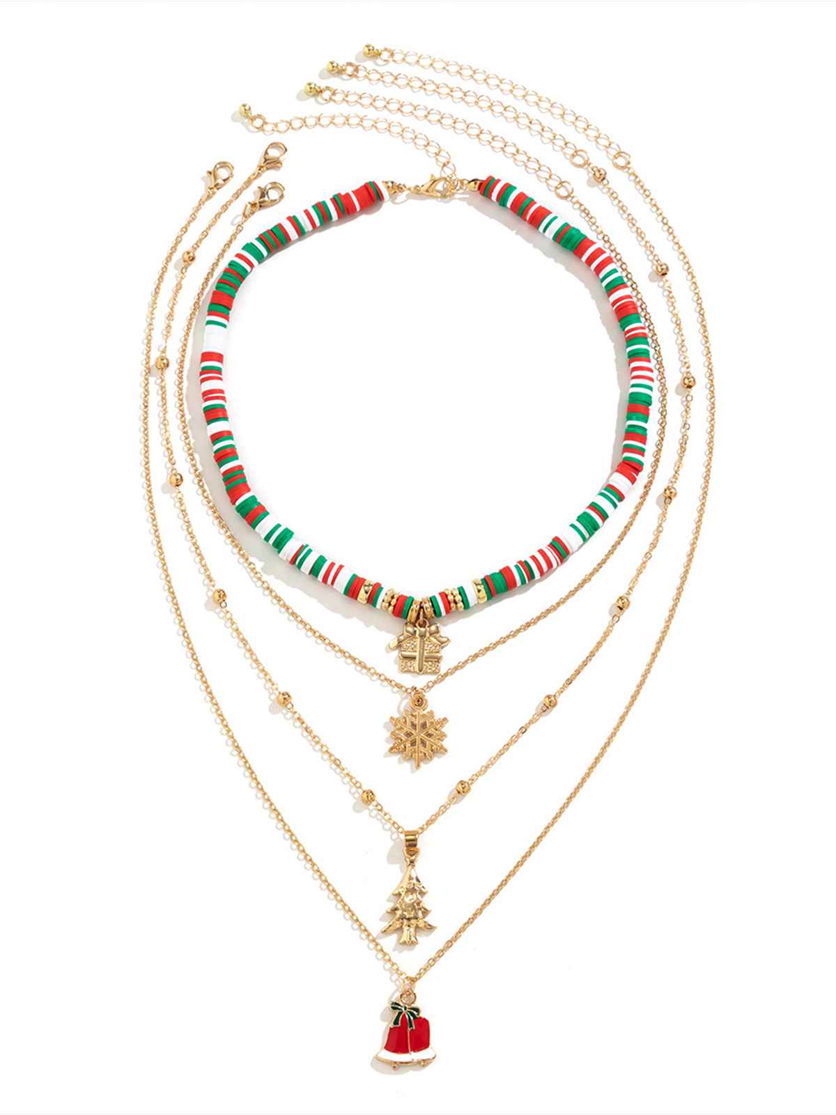 Ensemble de colliers superposés de Noël vintage