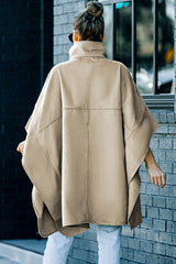Manteau à manches dolman à boutons-pression
