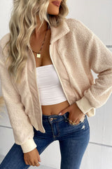 Veste zippée à col sherpa avec poches