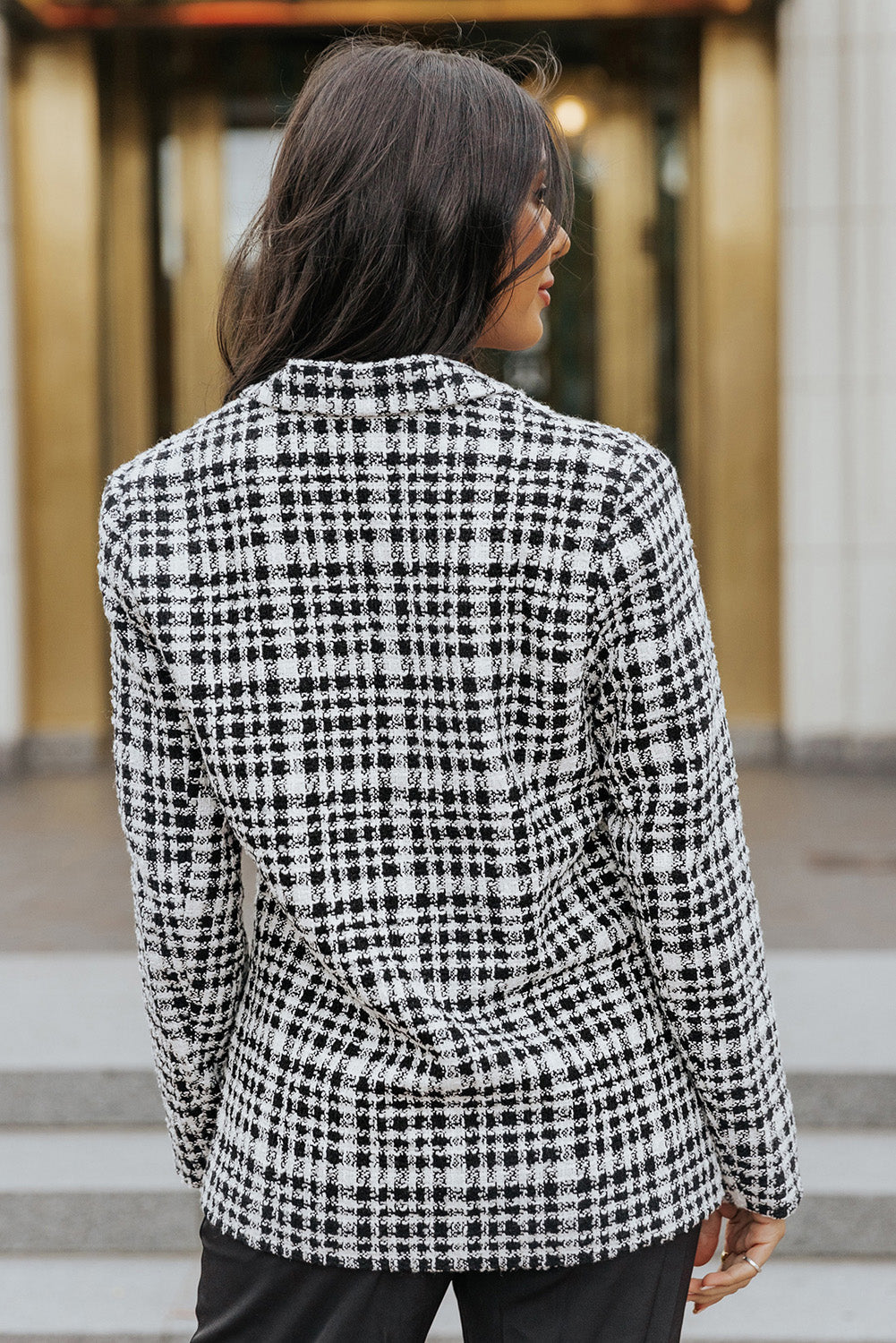 Blazer croisé à carreaux
