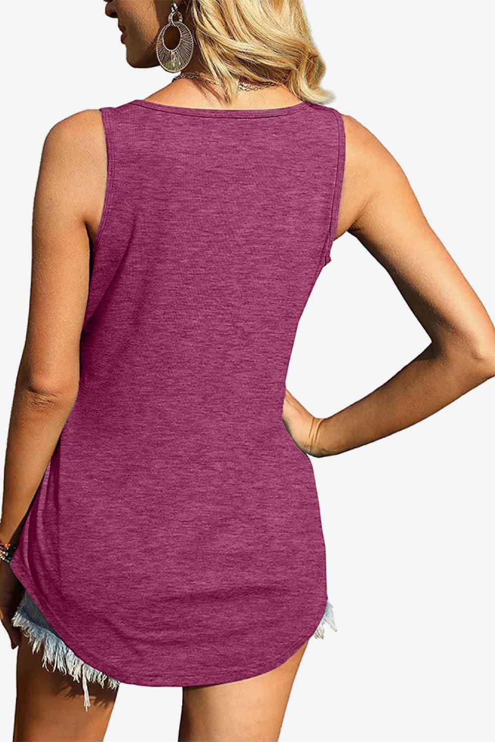 Tanktop mit abgerundetem Saum und quadratischem Ausschnitt