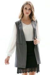 Ärmelloser Longline-Blazer mit einem Knopf